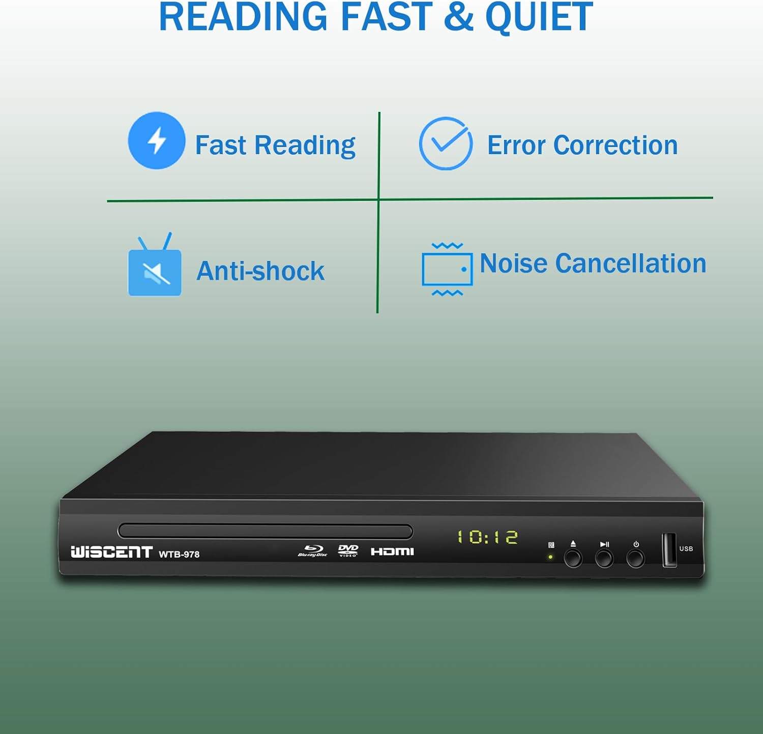 Amazon | WISCENT DVD ブルーレイプレーヤー、1080P Dolby DTS