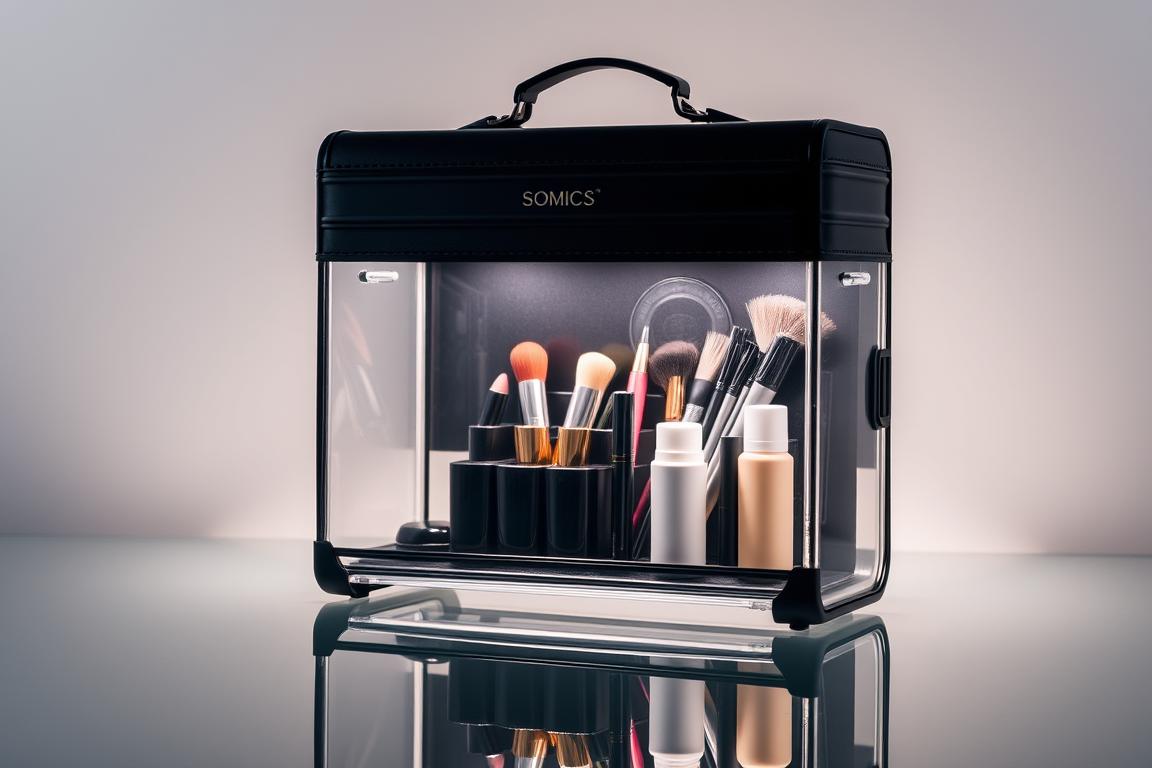 Deine Kosmetik in Ordnung mit SONGMICS Kosmetikkoffer Schwarz transparent 1 SONGMICS Kosmetikkoffer Schwarz transparent