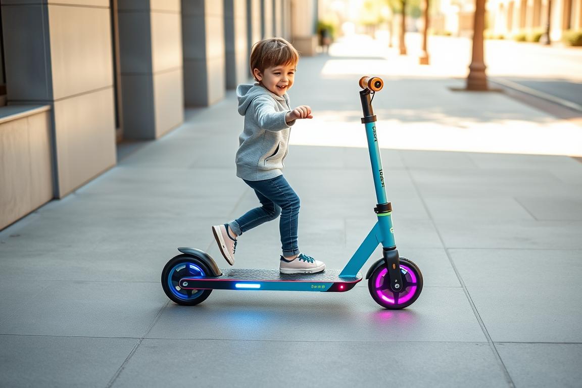 Fun Pro one Roller: Faltbarer Kinderroller mit LED-Rädern 1 fun-pro-one-roller-rainbow-faltbarer-premium-kinderroller-mit-led-raedern