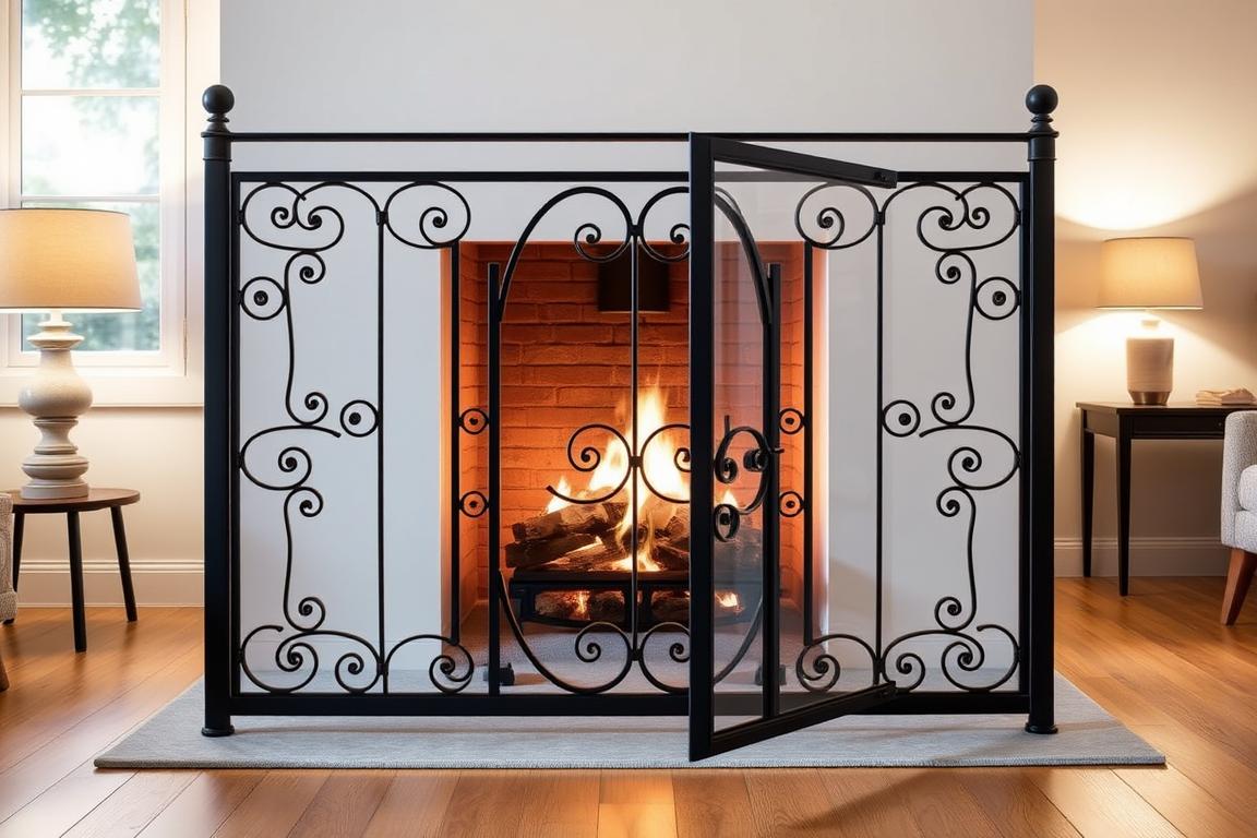 kesser-kaminschutzgitter-mit-tuer-305-cm-schwarz