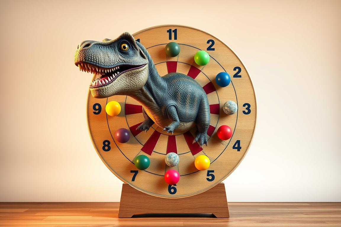 Montessori-Dartscheibe für Kinder : Dinosaurier mit 12 Bällen 1 montessori-dartscheibe-fuer-kinder-dinosaurier-66cm-mit-12-baellen