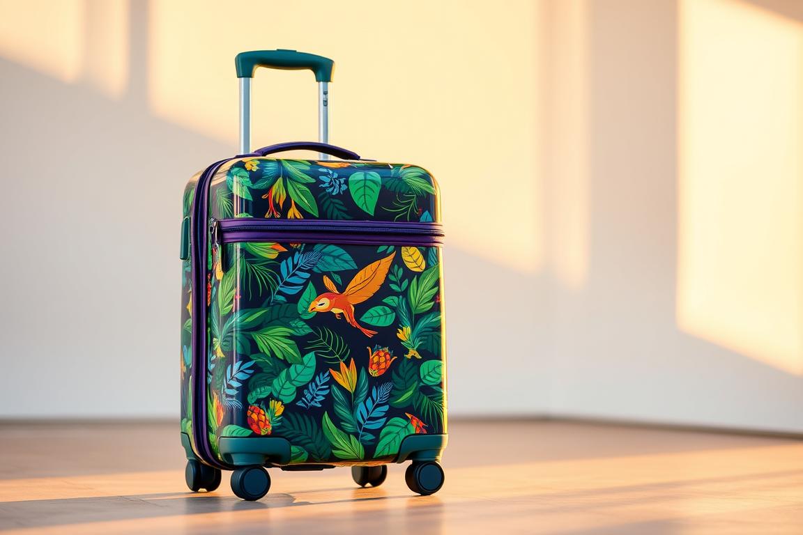 Reise mit dem Navaris Kinder Trolley Koffer im Dschungel Design 1 navaris-kinder-trolley-koffer-dschungel-design