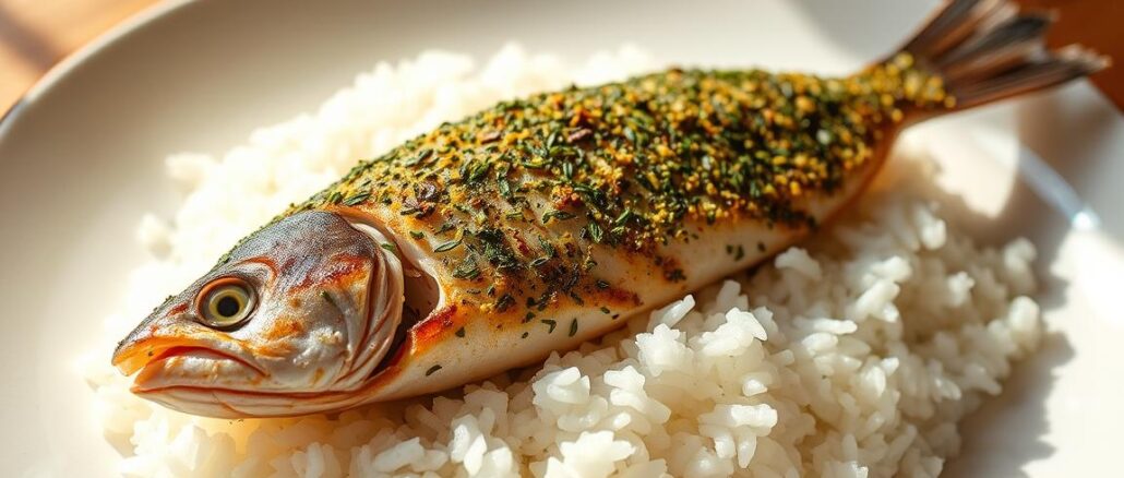 steinbeisser-mit-kraeuterkruste-und-reis