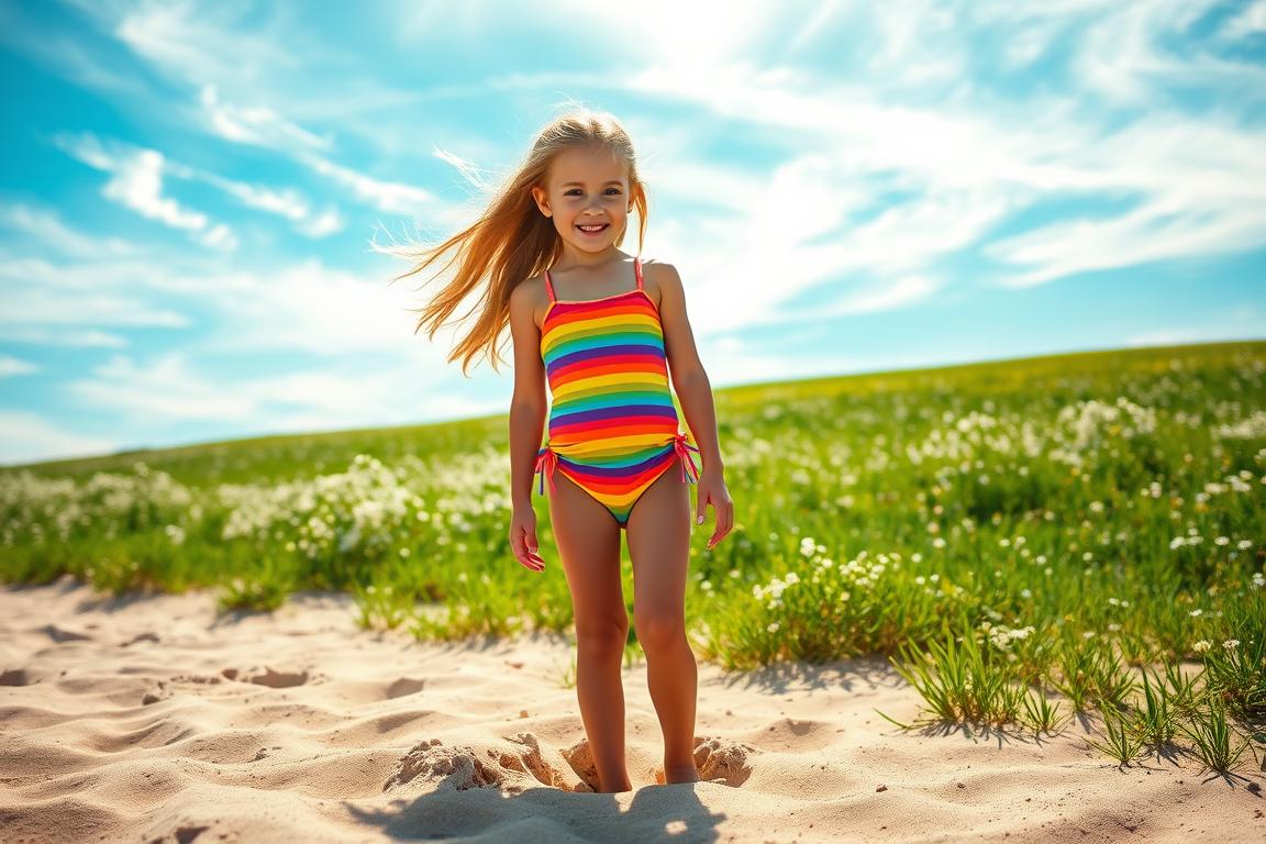 Sterntaler Mädchen Regenbogen Badehose 1 sterntaler-maedchen-regenbogen-badehose-98-104-gruen